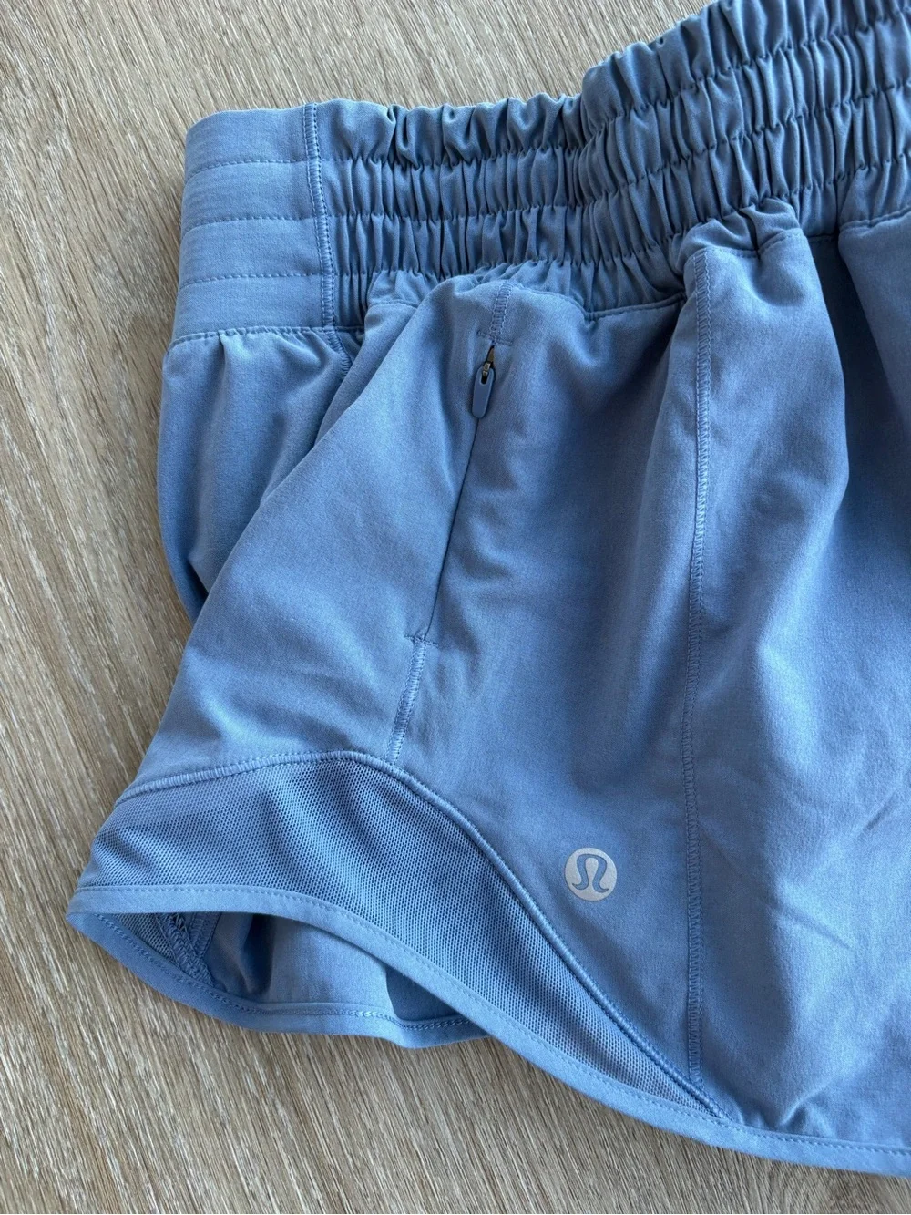 lululemon athletica Ruched High-Waist Athletic Shorts — Slate Blue